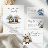 Adventure Awaits Mountains Baby Shower Party Pappteller