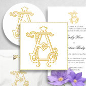 EDITABLE FARBEN AE Monogram EA Monogram Notecards Mitteilungskarte