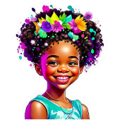 Birthday Girl African-American Girl Personalisiert Button