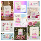 40th Birthday Cake with Dahlia and Garden Insect   Pappteller