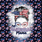 Patriotic All American Mama Messy Bun Fleecedecke