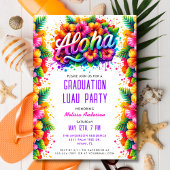 Fun Tropical Aloha Abschluss Luau Party Einladung