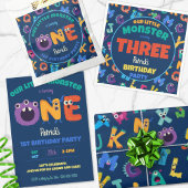 Alphabet Monsters Geburtstagsparty ABC Danke Einladung