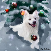 American Eskimo Dog Weihnachten Zweifarbige Tasse