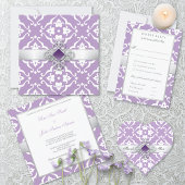 Lavender Lily Damask Wedento Keramik Ornament