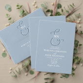 Dusty Blue Wedding Einladung mit Monogram (Personalisieren Sie die Kollektion dieses unabhängigen Creators. Test)