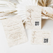 Elfenbein-QR-Code Hochzeitsdetails Begleitkarte