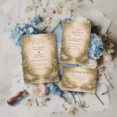 Antler Forest Romance Wedding Dankeskarte