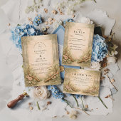 Hirschgeweih-Waldhochzeit Einladung