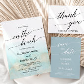 Aqua Beach Coordinated Simple RSVP Card