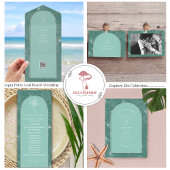 Palm Blätter Tropical Aqua Seashell Foto Save The Date