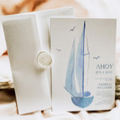 Ahoy Boy's Aquarelle Sailboat Books for Baby Dankeskarte