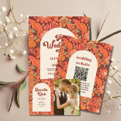 Arch Groovy Retro 70er Floral Wedding Save The Date