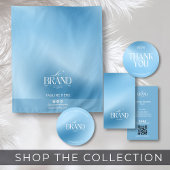 Chic Blue Gradient Logo Event Display Table Runner Wandteppich