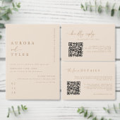 Moderne Beige Script Wedding All In One Einladung (Personalisiere diese Kollektion eines unabhängigen Creators.)