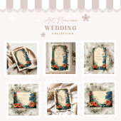 Botanische Hochzeit im Jugendstil - elegante Rahme Save The Date