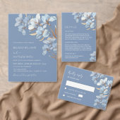 Blue Gold 3D Blumen Einladung (Personalisiere diese Kollektion eines unabhängigen Creators.)