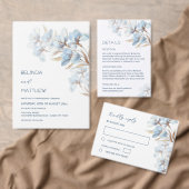 Blaue Goldene Blume |  Hochzeit (Personalisiere diese Kollektion eines unabhängigen Creators.)