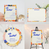 Retro Künstlerische Abstrakte botanische Babydusch Tischnummer