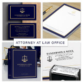 Attorney professional gold scales of justice navy notizblock