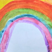 Kinder Regenbogen Wasserfarbe Geburtstag Einladung