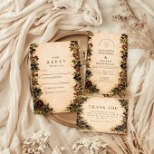 Herbst-Beeren-Botanische Hochzeit Einladung