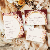 Monografische Hochzeit des Herbstblumenburgunys Einladung