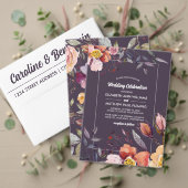 Herbstliche Blume Plum Hochzeitstisch Platzkarte (Personalisieren Sie die Kollektion dieses unabhängigen Creators. Test)