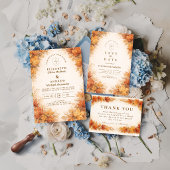 Herbst-Ahornblätter Rustikale Hochzeit Save The Date
