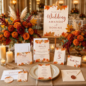Elegantes Herbst-Ahornblätter-Hochzeitsprogramm Programm