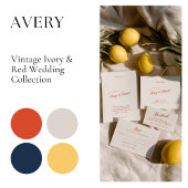 Elegante Red & Deep Blue Tischnummer