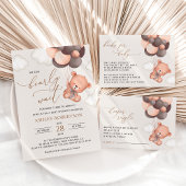 Babybär, Teddybär, Braunbälle, Babydusche Rechteckiger Pappuntersetzer