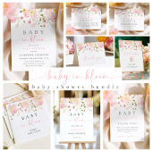 Pink Floral Baby Shower Geschenkanhänger