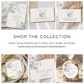 Blue Floral Baby in Blütendusche Pedestzeichen Sockelschild