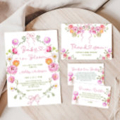 Baby in Bloom Blush Pink Bow Baby Dusche Willkomme Poster