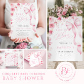Pink Bow Baby In Bloom Baby Shower Invitation Einladung