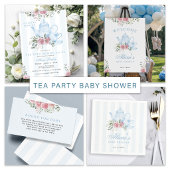 Blaue Teeparty-Baby-Shower-Windel-Raffle-Ticket Begleitkarte