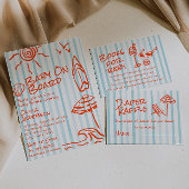 Handgezeichnetes Orange Blue Baby an Bord Babydusc Serviette