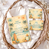 Cute Baby On Board Surf Diapper Raffle Begleitkarte