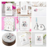 Baby Panda Peonies Jungle Baby Dusche Pappteller