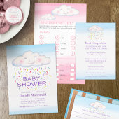 Cloud candle baby sprinkle rosa Aquarellkunst