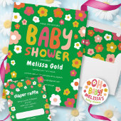 DANK IHNEN Groovy Daisies farbenfrohe Bubble Lette Postkarte