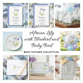 Baby Shower Lily with Bluebird Display Shower Begleitkarte