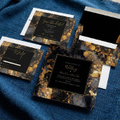 Luxus-Marmor-Effekt aus schwarzem und goldenem Mar Serviette