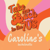 Bach zum 70er Retro Groovy Sunset Bachelorette Runder Aufkleber