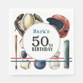 Baseball 50. Geburtstagsparty Serviette