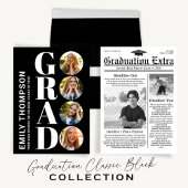 Abschluss Foto Moderne Coole Spaß Schlagzeilen Rechteckiger Pappuntersetzer