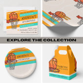 Orange Sporty Basketball Kindergeburtstag Einladung