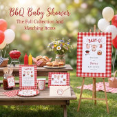 BBQ-Baby-Shower Rustikale rote Gingham Serviette