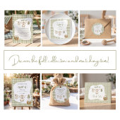 Bbq Baby Shower Sage Gingham Rustic Maßgeschneider Pappteller